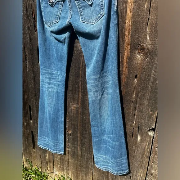 Miss Me Y2K Beaded Pocket Casual Denim Boot Cut Jeans