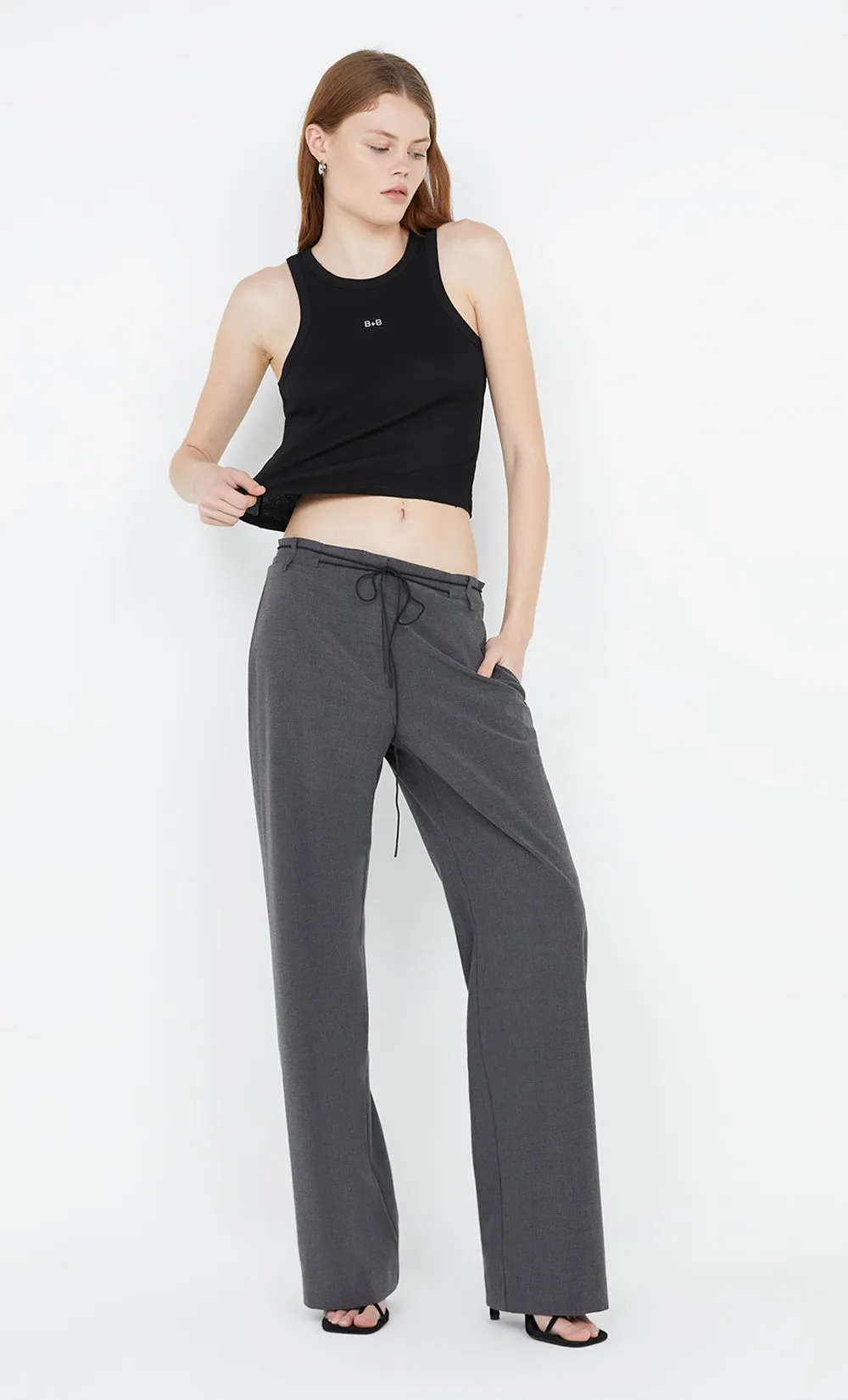 NAIDA STRAIGHT LEG PANT - CHARCOAL