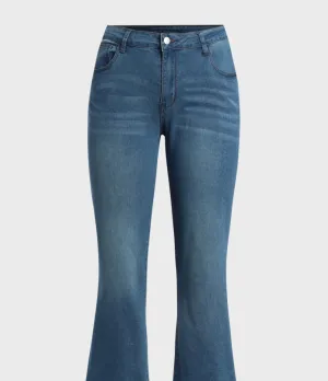 NEW Retails $111, Women's Goodwear Club Medium Wash Mid-Rise Tummy Tuck Bootcut Jeans, Sz M