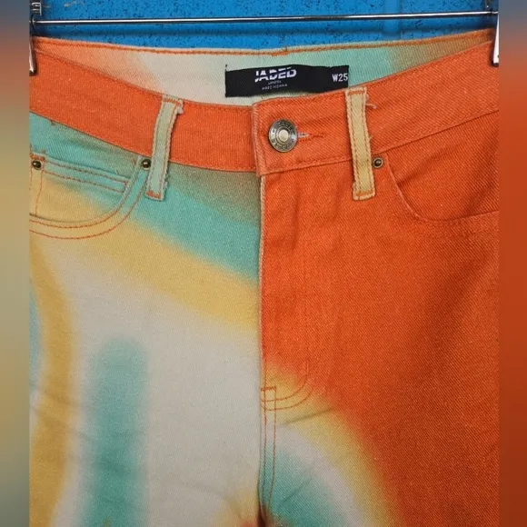 NWOT Jaded LondonLadies Ombré Swirl PrintHigh Waist Bootcut JeansSize 25
