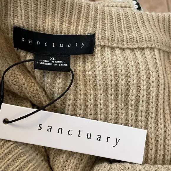 NWOT Sanctuary Wide Stripe Knit Chunky Sweater Sz. XL