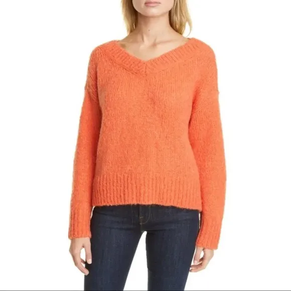 NWT Club Monaco Orange Italian Yarn Sweater XL