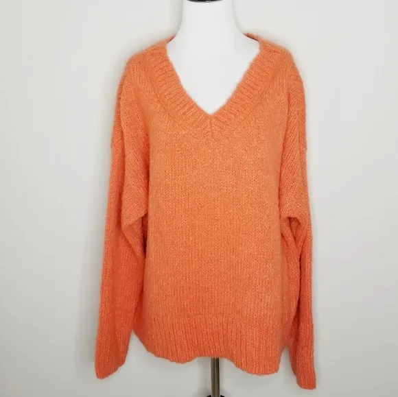 NWT Club Monaco Orange Italian Yarn Sweater XL