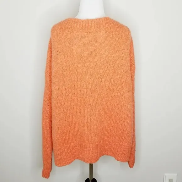 NWT Club Monaco Orange Italian Yarn Sweater XL