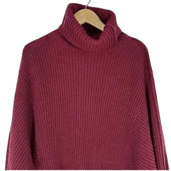 NWT Free People Cocoa Oversize Chunky Sweater/Mini Dress Red sz S