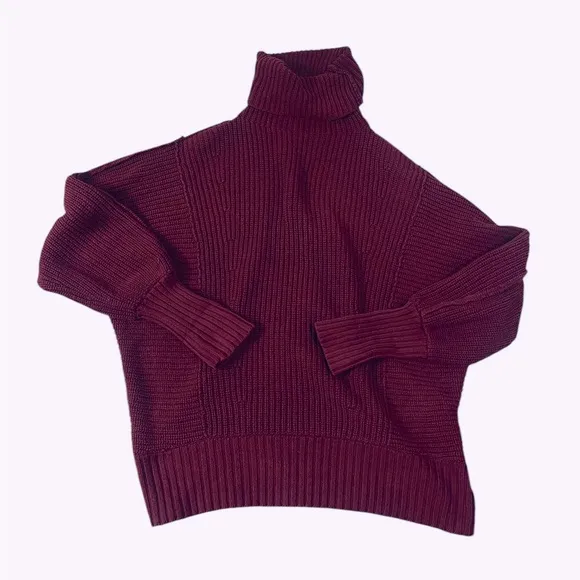 NWT Free People Cocoa Oversize Chunky Sweater/Mini Dress Red sz S