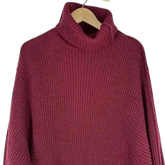 NWT Free People Cocoa Oversize Chunky Sweater/Mini Dress Red sz S