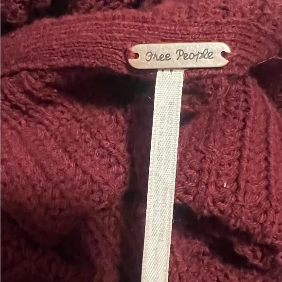 NWT Free People Cocoa Oversize Chunky Sweater/Mini Dress Red sz S