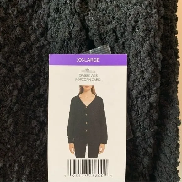 NWT Sanctuary Popcorn Cardi Chunky Knit Cozy Black Button Up Cardigan