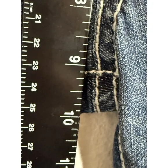 NWT Wrangler Rock 47 Womens Blue Denim Jeans Bootcut Western 5/6 x 34 Stitching
