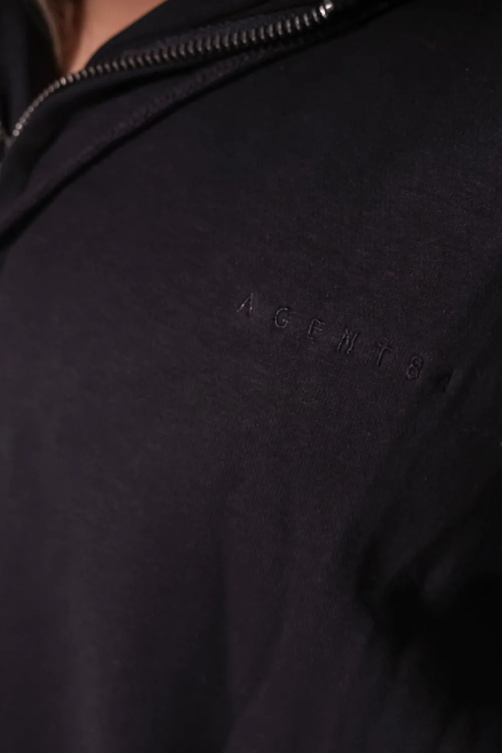 Oversized Zip-up Hoodie - Black