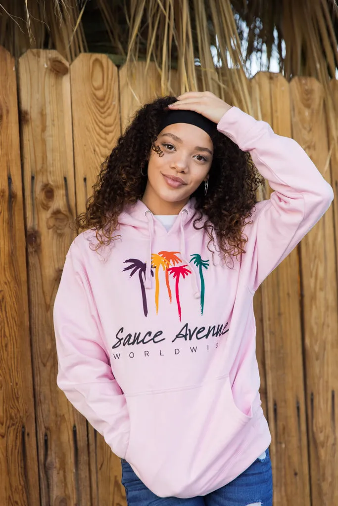 Palm Trees SA Worldwide | Light Pink Hoodie