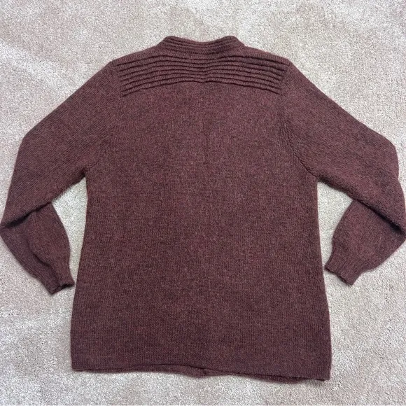 Peruvian Link Alpaca Cardigan Sweater Open Front Womens Pockets Chunky Wool Sz M