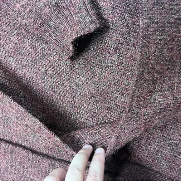 Peruvian Link Alpaca Cardigan Sweater Open Front Womens Pockets Chunky Wool Sz M