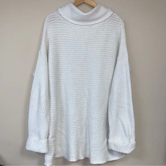 PILCRO ANTHRO Sweater Women’s Large Cowl Neck Oversized Chunky Cozy Ribbed Knit