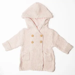 Pink Crochet Knit Hoodie