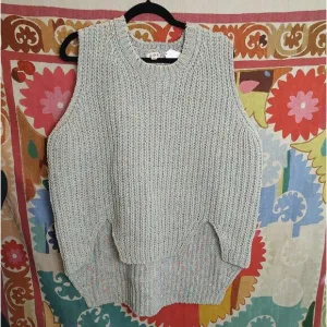 Pol Oversized Chunky Sweater Vest Medium Sage Green New With Tags