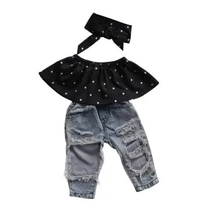 Polka Dot & Denim Outfit