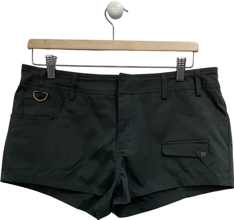 PrettyLittleThing Green Charcoal Twill Low Waist Cargo Shorts UK 10