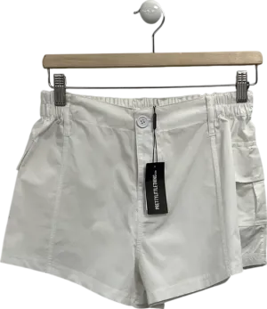 PrettyLittleThing White Lightweight Low Rise Cargo Shorts UK 10