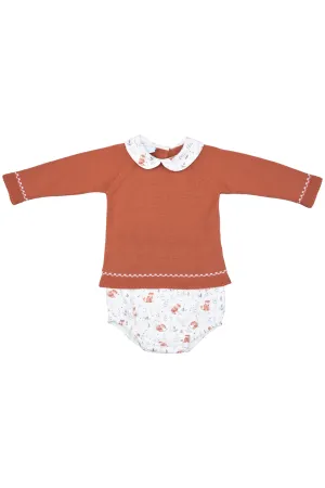 "Kaden" Terracotta Knit Fox Top & Jam Pants