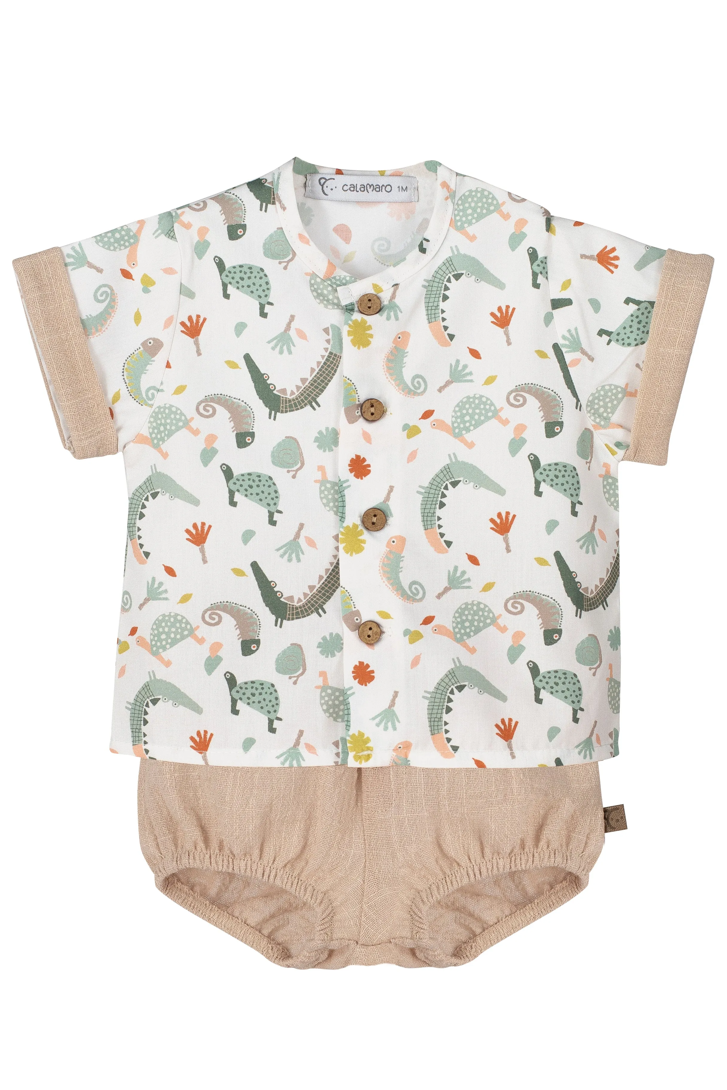 "Oliver" Beige Jungle Print Shirt & Jam Pants