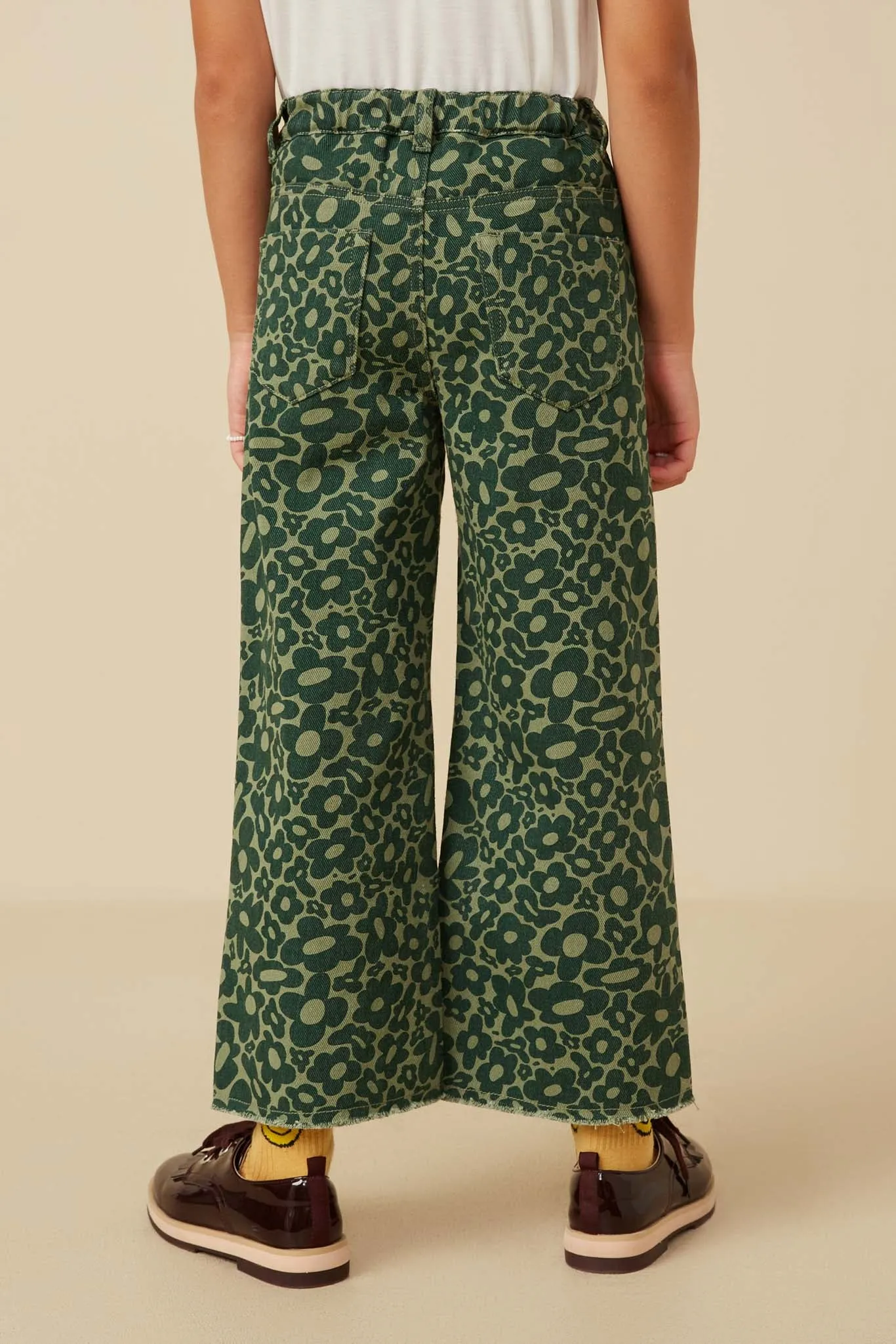 Retro Floral Straight Leg Denim Pants