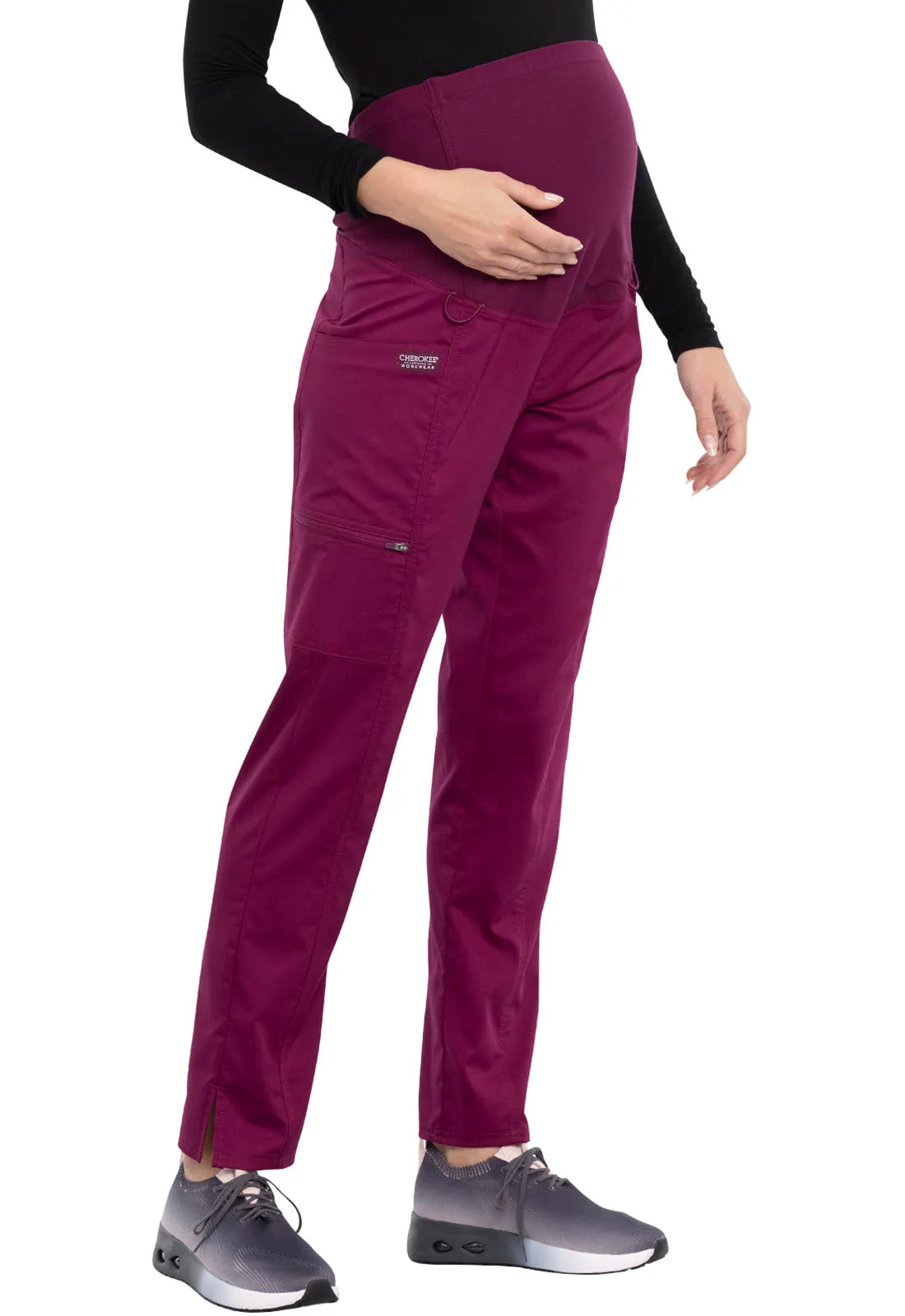 Revolution WW155 Maternity Straight Leg Pants Wine