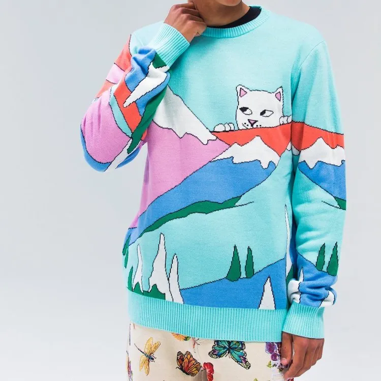 RIPNDIP Kiss The Sky Knitted Sweater Mint