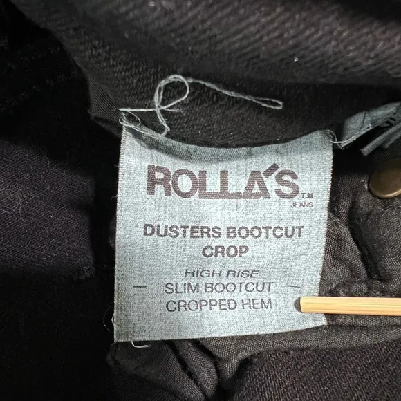 Rolla's Dusters Bootcut High Rise Slim Bootcut Jeans Cropped Hem Sz 27 Black EUC