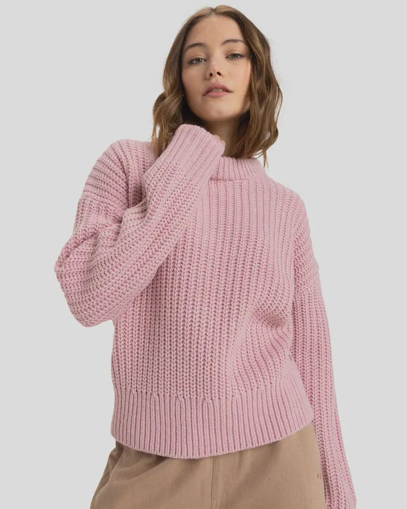 Roxy Coming Home Knit Sweater BLEACHED MAUVE