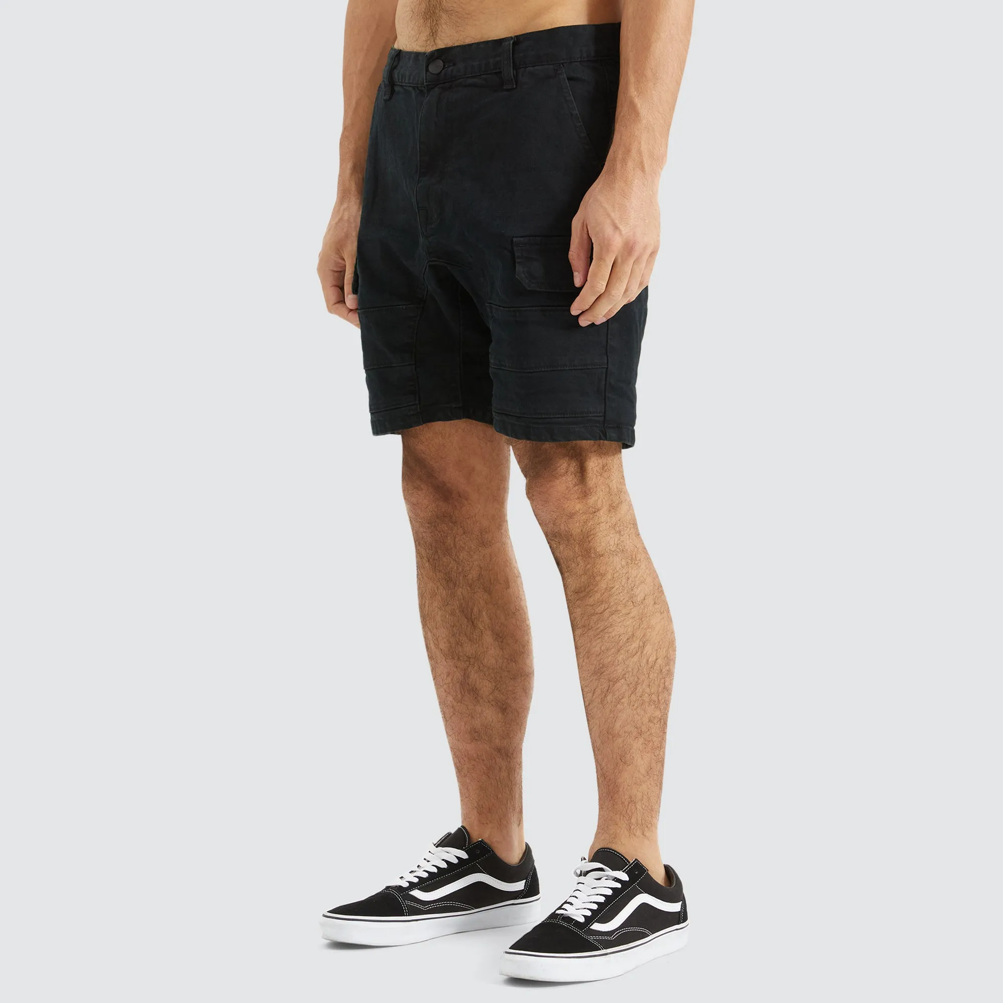 Salem Cargo Short Overdyed Black