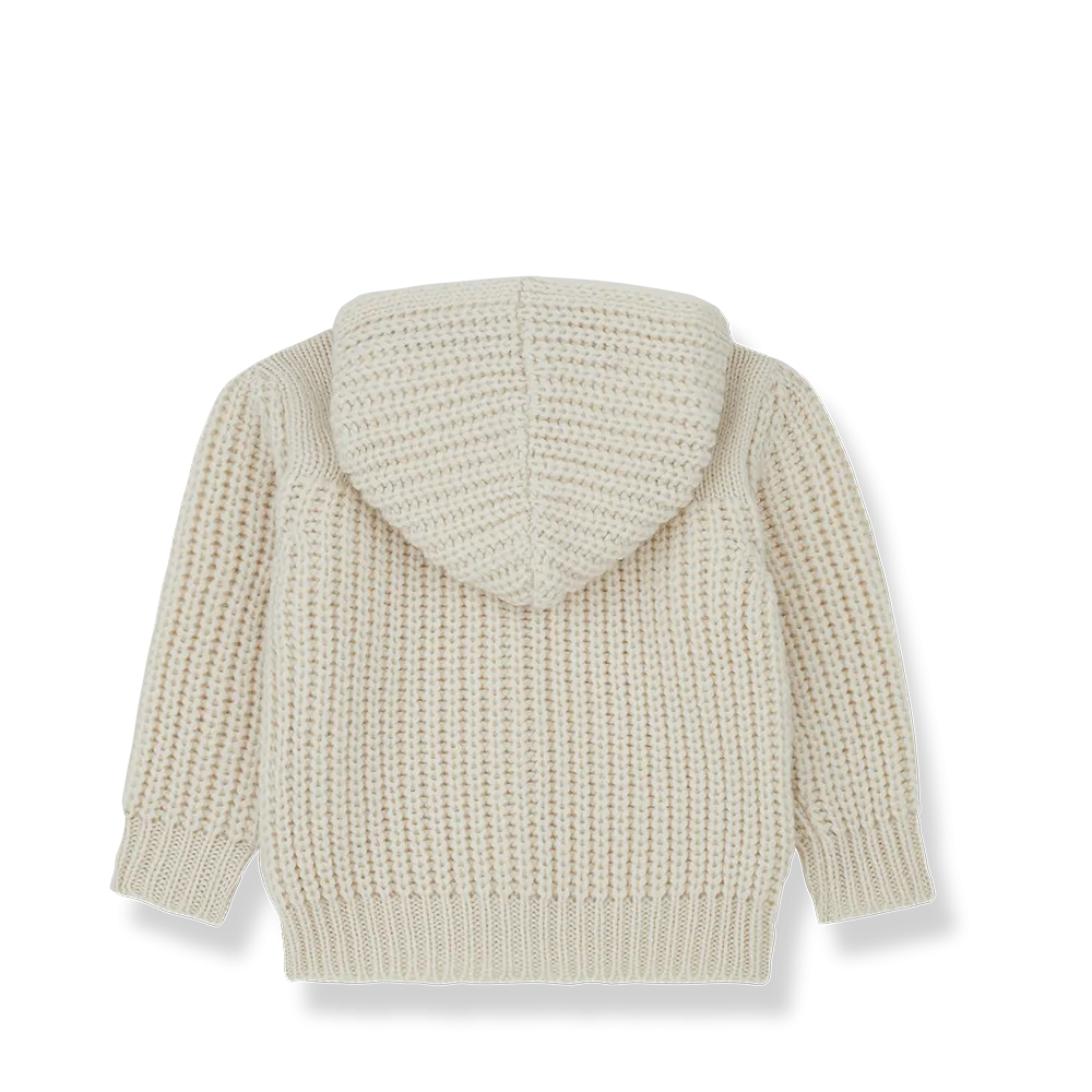 Simo Ecru Hooded Sweater