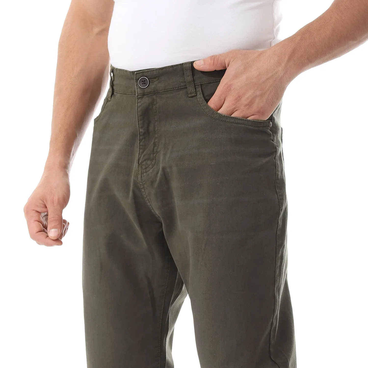 Straight Leg Gabardine Pants