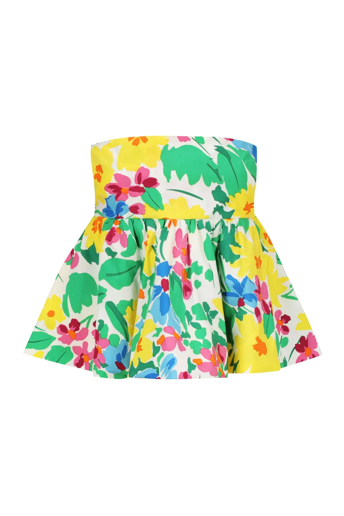 Strapless Ruffled Top | Straight Leg Pant