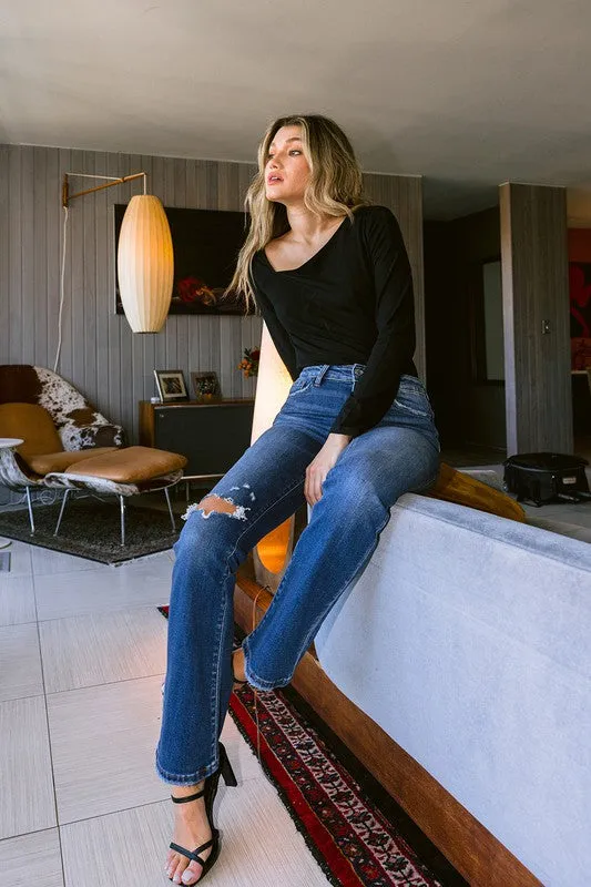 STRETCH HIGH RISE BOOTCUT