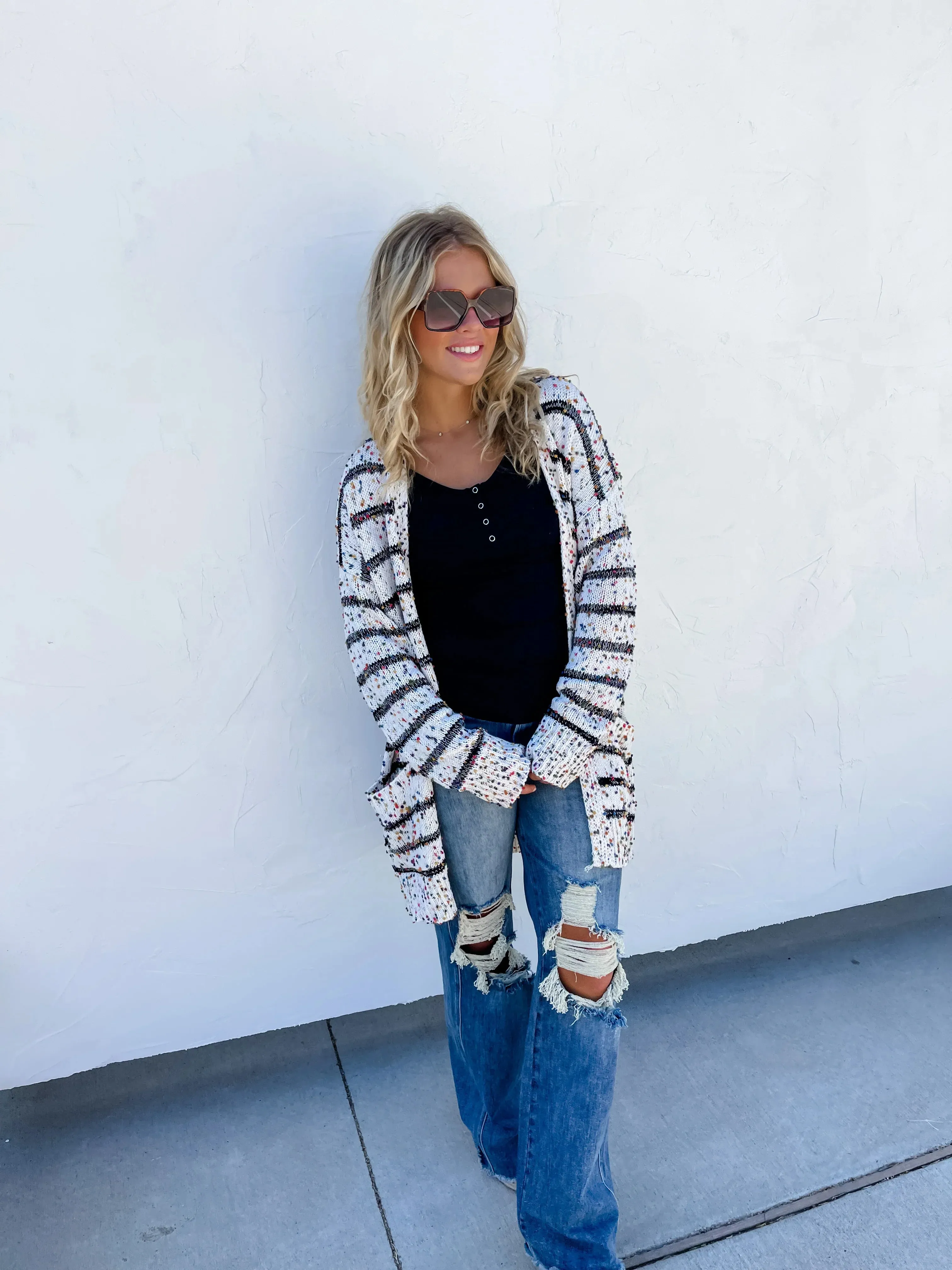 Stripe Miley Dot Cardigan In Assorted Colors