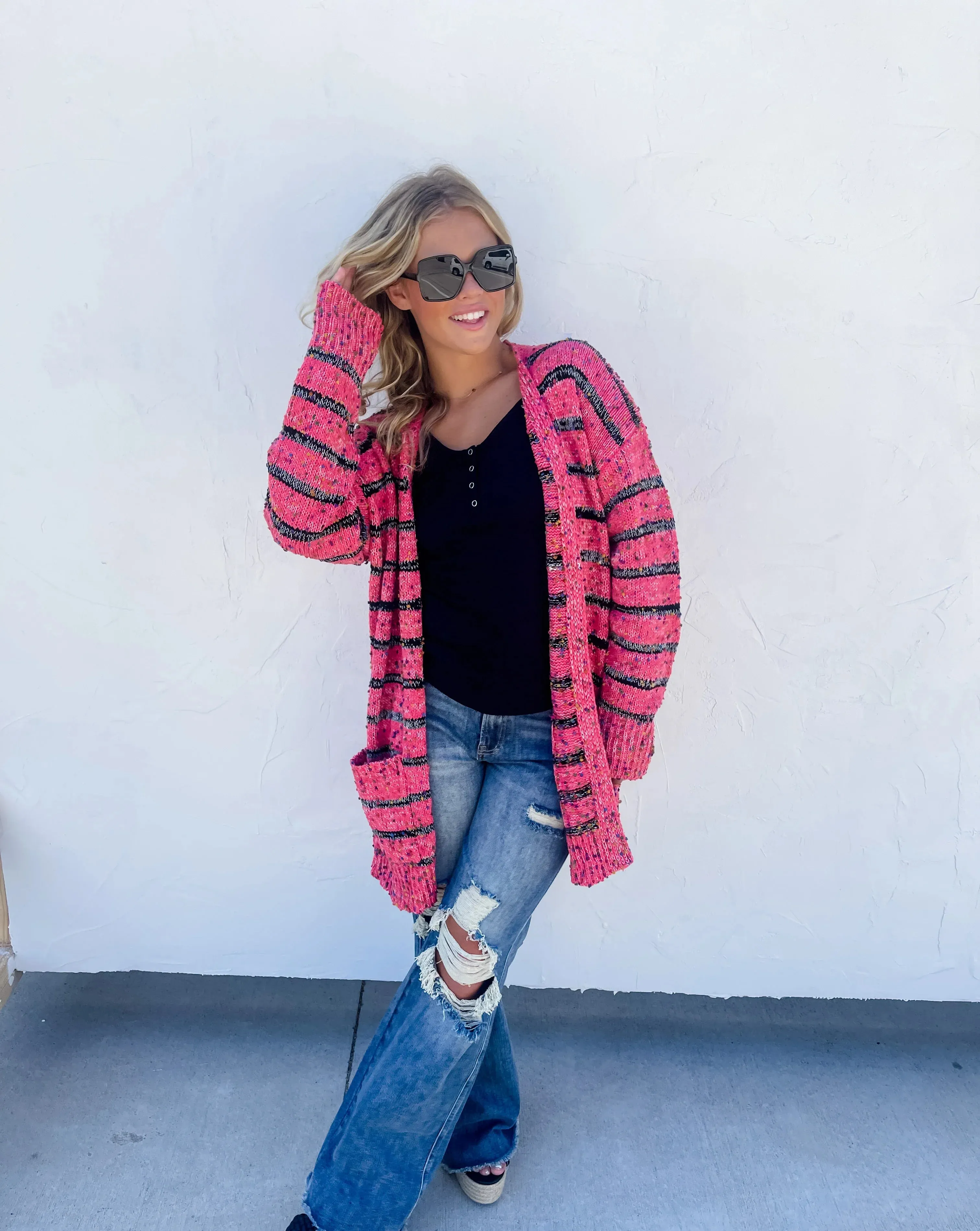 Stripe Miley Dot Cardigan In Assorted Colors