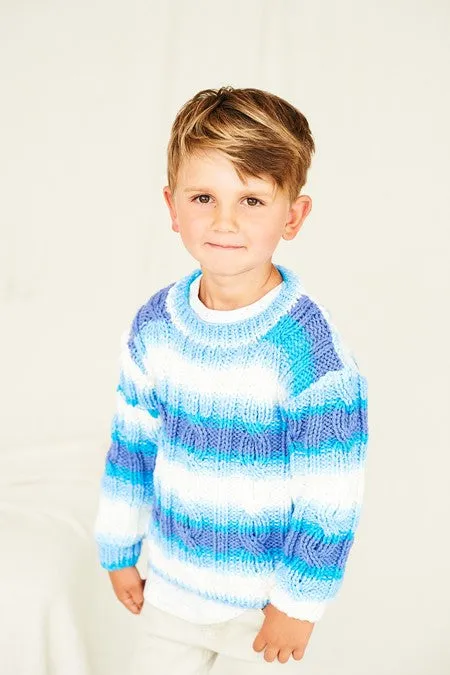 Stylecraft Knitting Pattern 10046 Chunky Childs Sweater and Cardigan