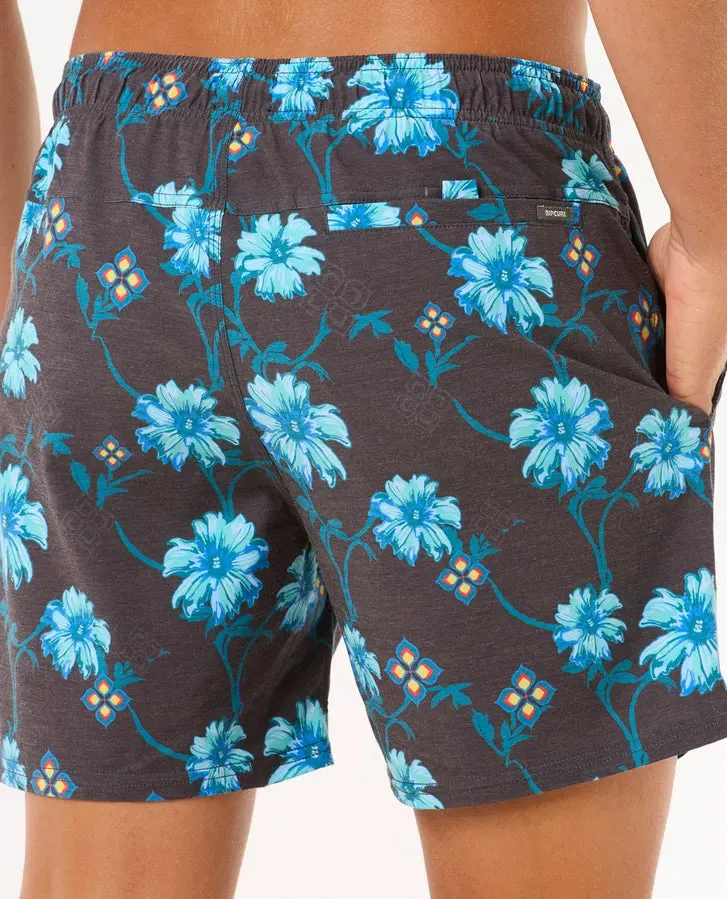 Surf Revival Floral Volley - Black