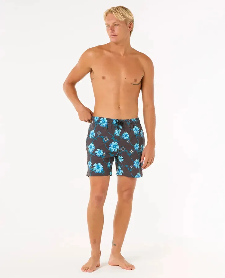Surf Revival Floral Volley - Black