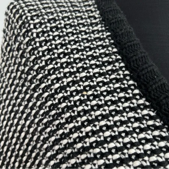 T By Alexander Wang Oversized Black and White Checkered Float V Chunky Sweater