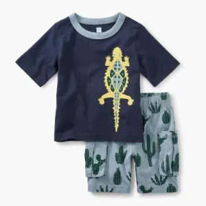 Tea Collection Desert Lizard Baby Outfit - Size 6-9 Months