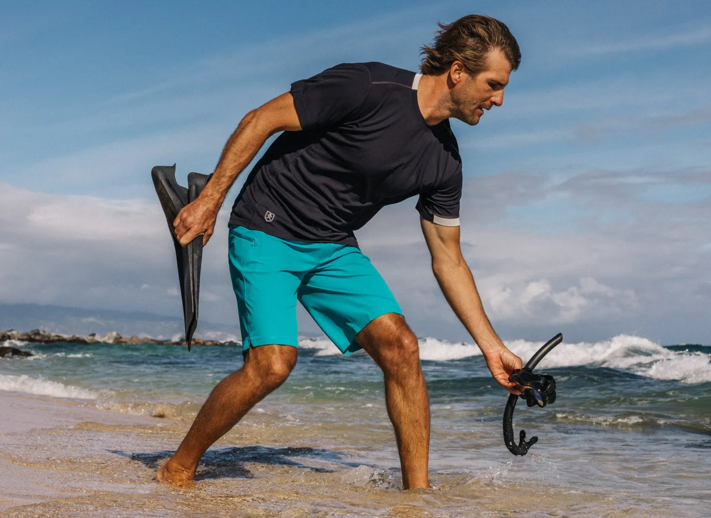 The Spartan Board Shorts -  11" Inseam - Makai Blue