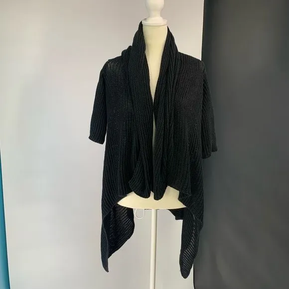 THEORY long cardigan duster chunky fisherman knit sweater sz s womens