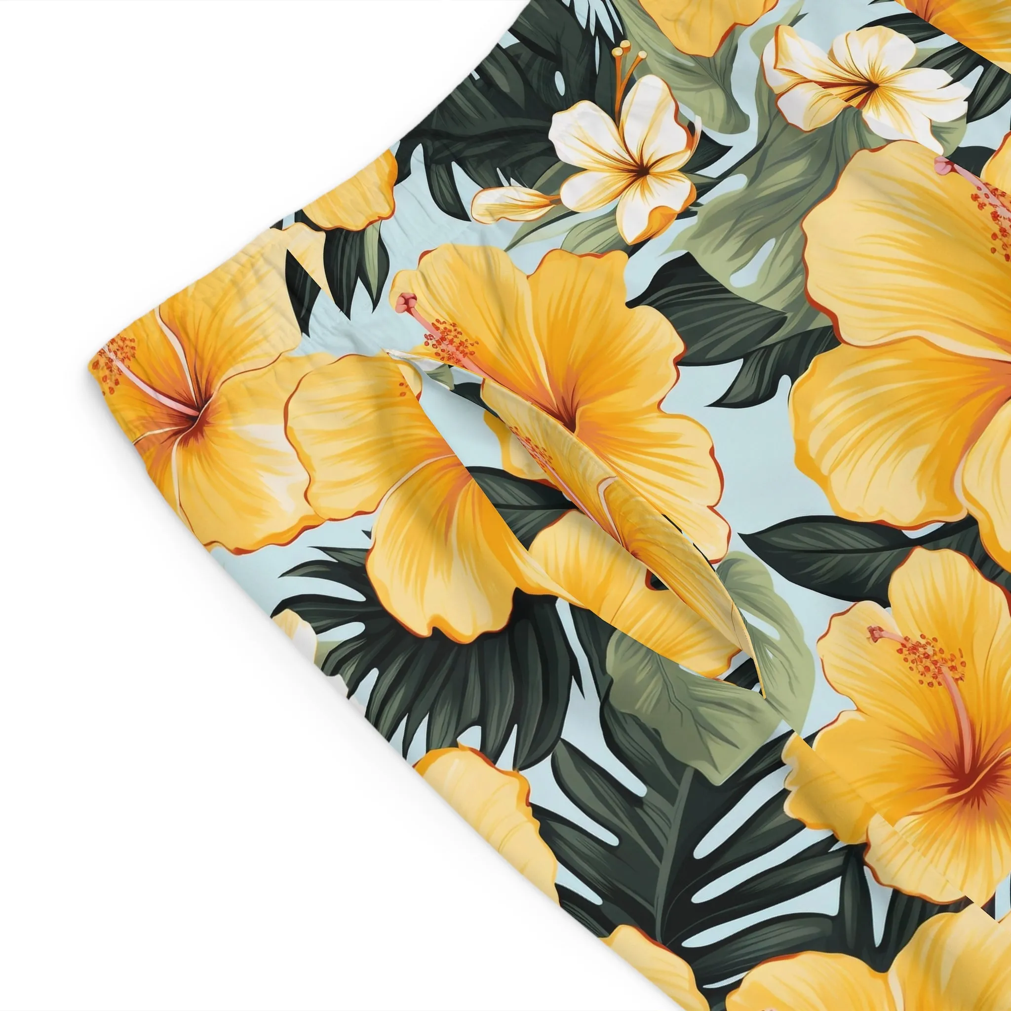 Tropical Hibiscus Board Shorts for Men | Summer Swimwear
