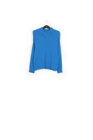 Turquoise knitted boxy sweater