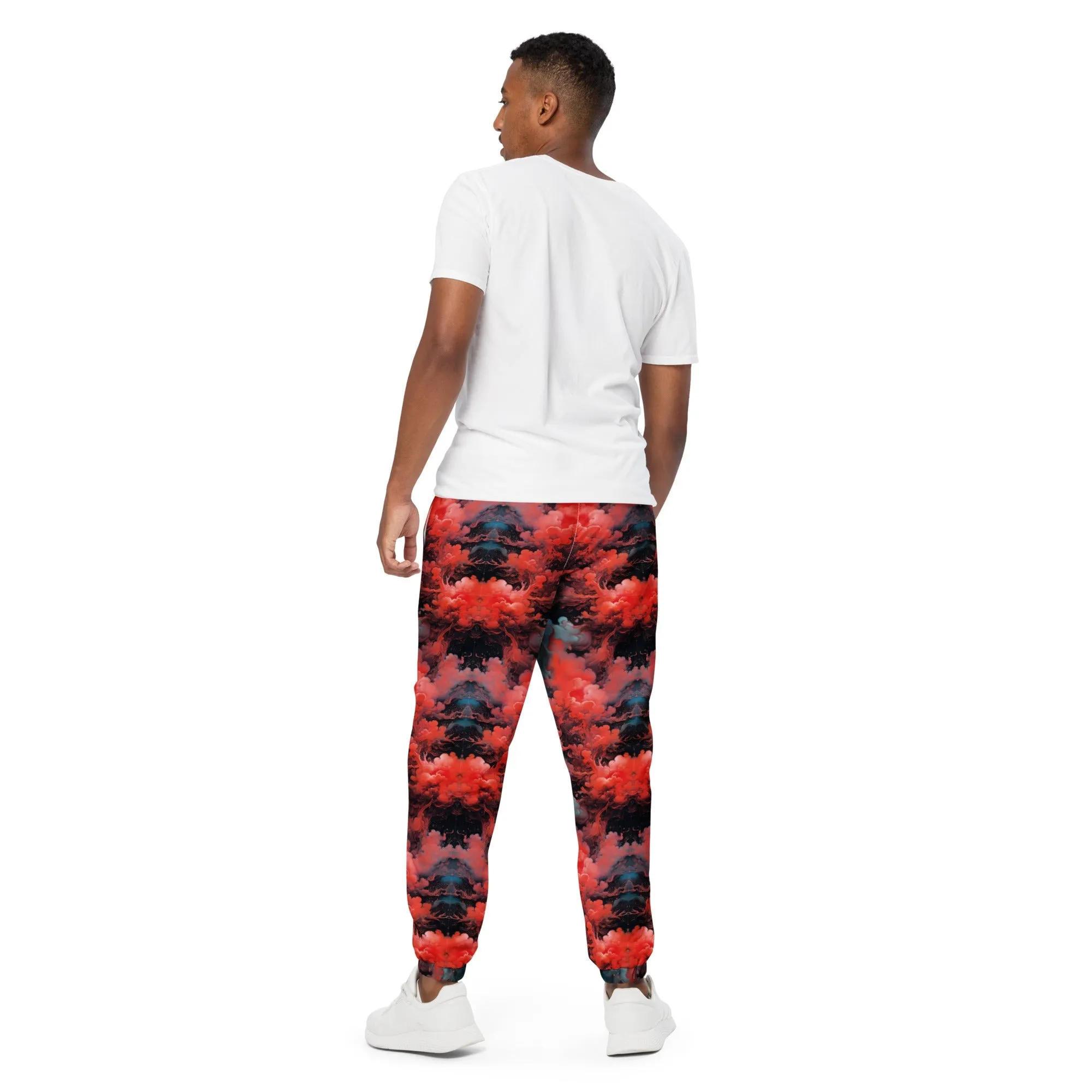 Unisex Track pants - Ethereal Crimson Flow - Dark