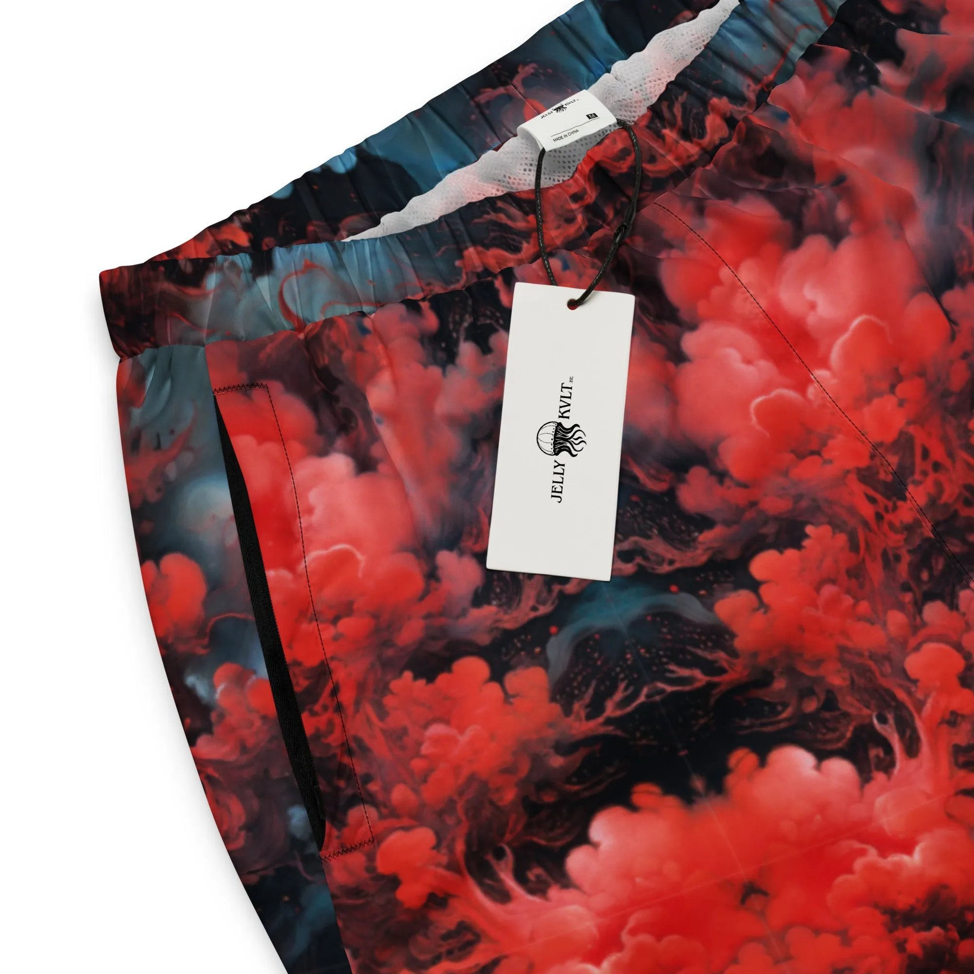Unisex Track pants - Ethereal Crimson Flow - Dark