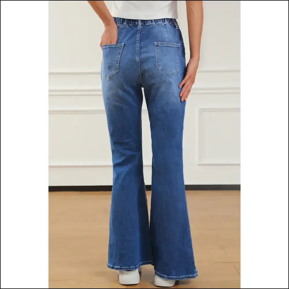 Unleash your Inner Rock Star with Needful Things Chic Elastic Waist Bootcut Jeans! 🌟👖
